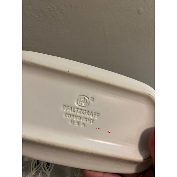 Pfaltzgraff White Filigree Butter  Dish - Picture 5 of 5